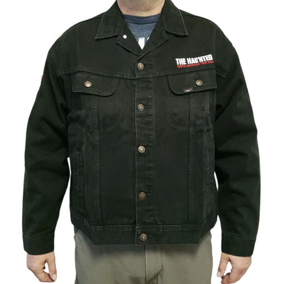 THE HAUNTED Tour 2004 black denim jeans jacket heavy thrash death metal band XL - Picture 1 of 8